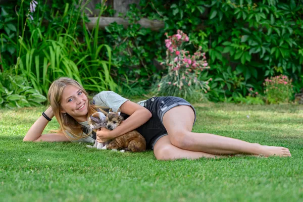Eliška a štěňátka